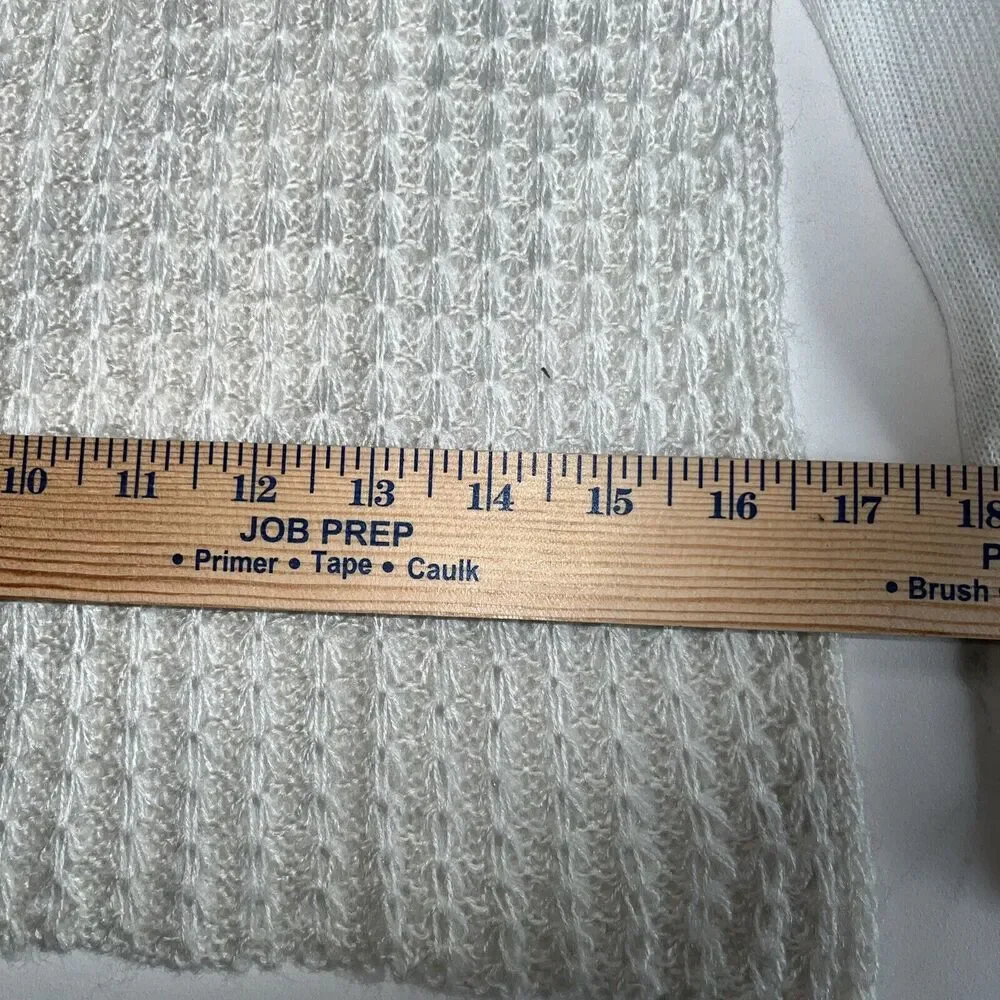 Women's Ivory Cream Back Country Soft Crochet Knit Boho Scarf Winter Sundry NWT